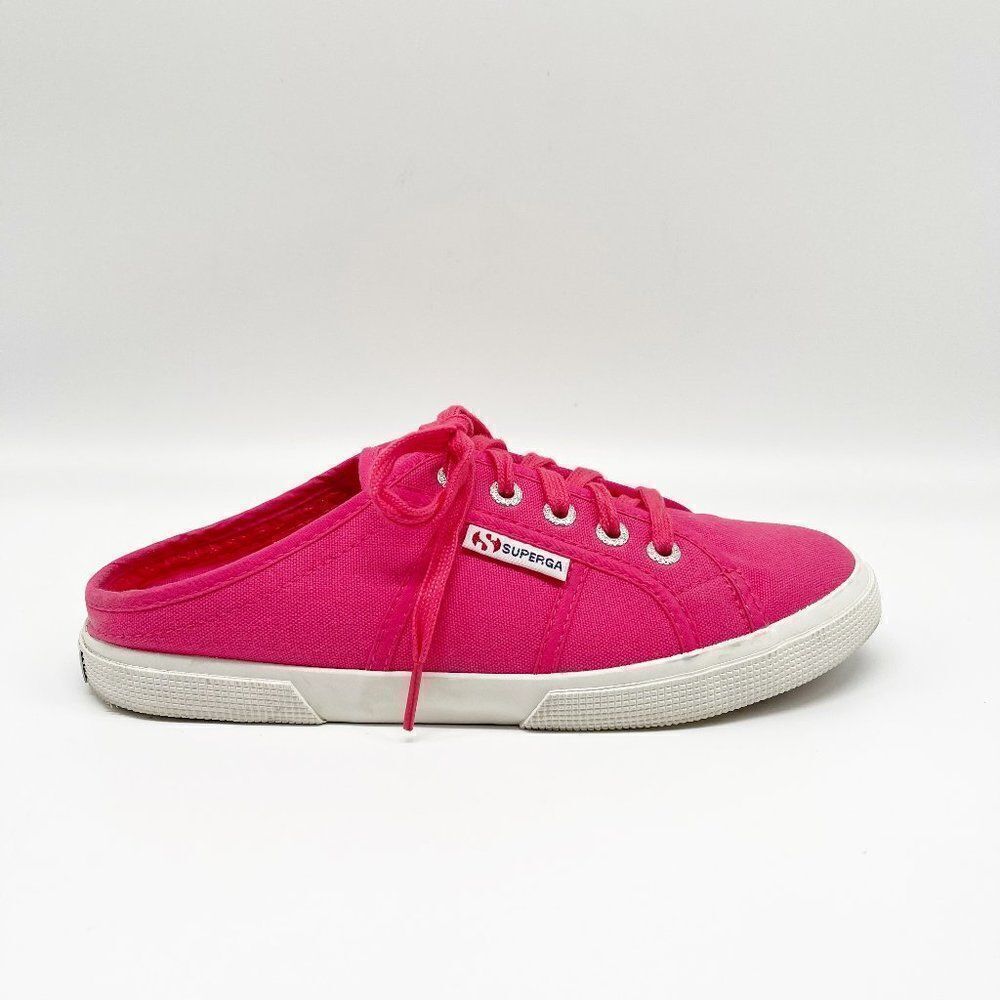 SUPERGA Hot Pink Slip On Mule Sneakers